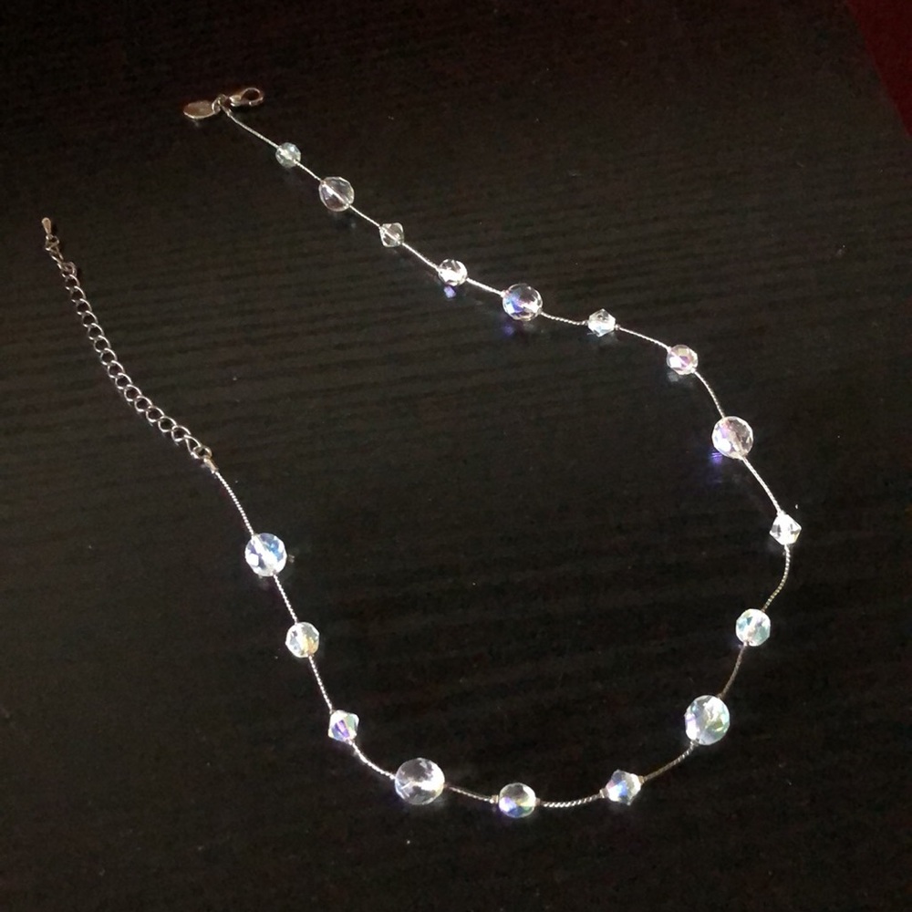 Classic Elegance Lia Sophia clear CZ necklace w extension !